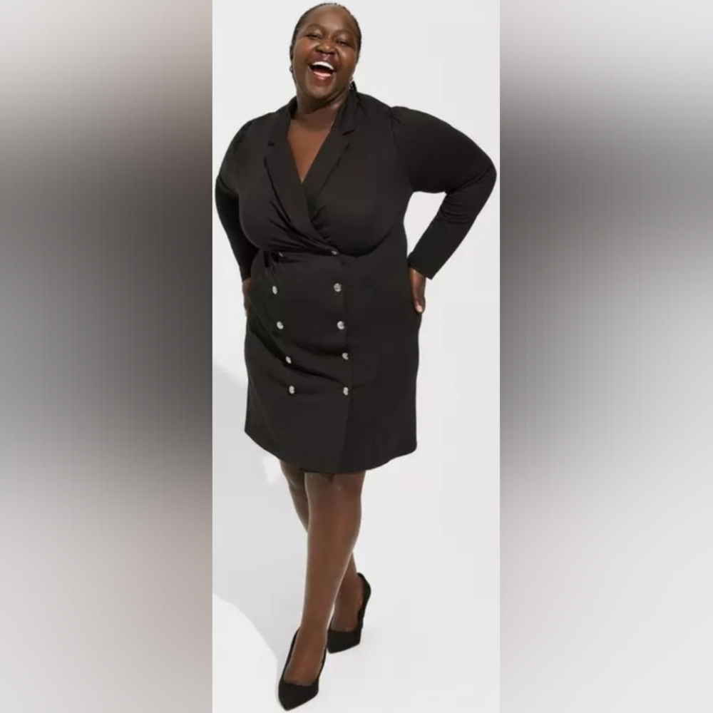 Torrid Black Long Sleeve Blazer Dress